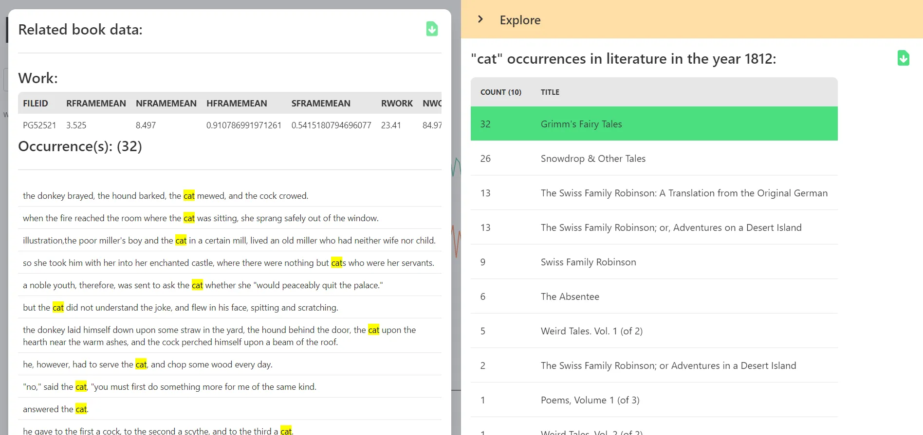 The metadata view of my bachelor thesis